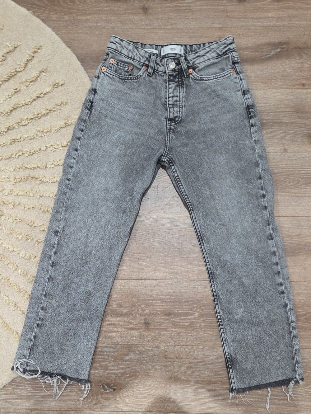 Mango Havana Straight Grey Jeans